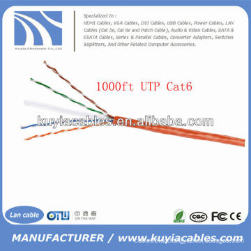 Orange 1000FT 4pairs Cat6 Netzwerk UTP Kabel